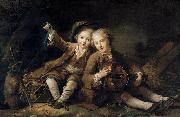 Francois-Hubert Drouais The Children of the Duc de Bouillon Dressed as Montagnards USA oil painting artist